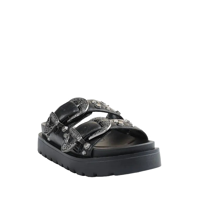 Buffalo Raya Ari West Leather Women's Black Sandals