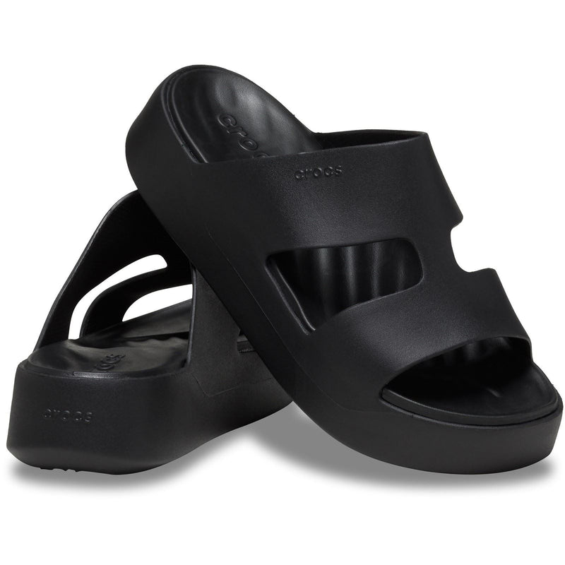 Crocs Getaway Platform H-Strap Synthetic Women's Black Slides