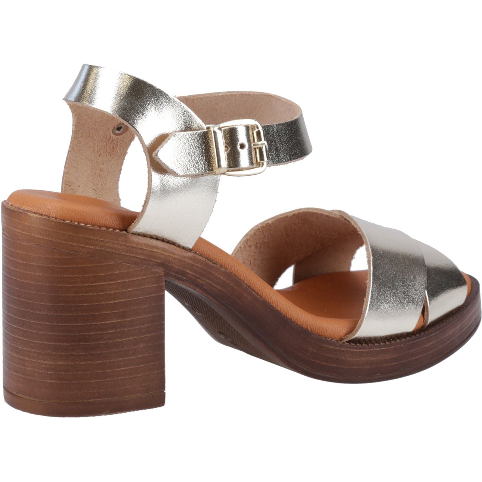 Hush Puppies Georgia Leather Women's Gold Heels
