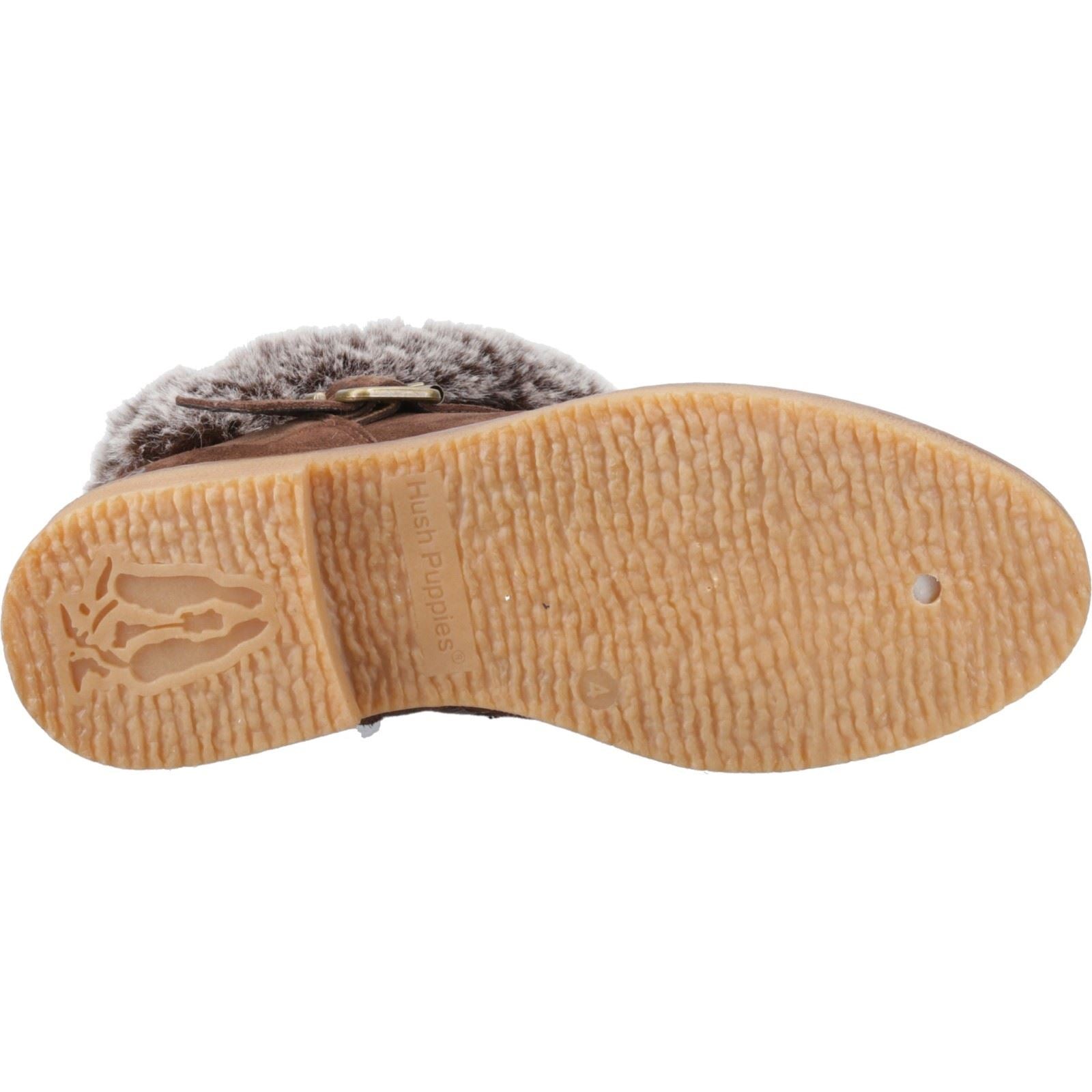 Hush Puppies Hannah Suede Women's Chocolate Wide Fit Winter Ankle Boots