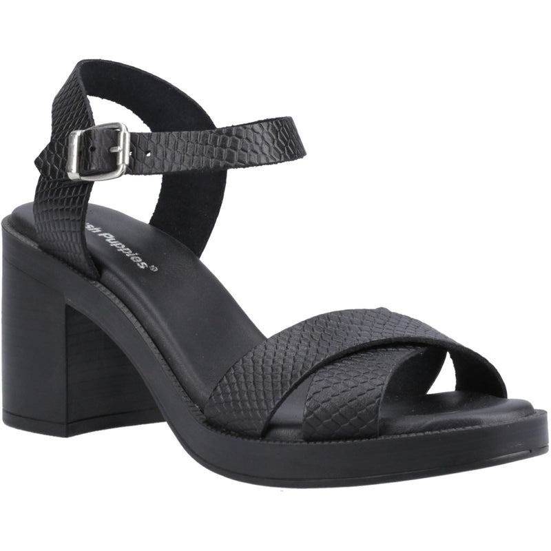 Hush Puppies Georgia Leather Women's Black/Snake Sandals