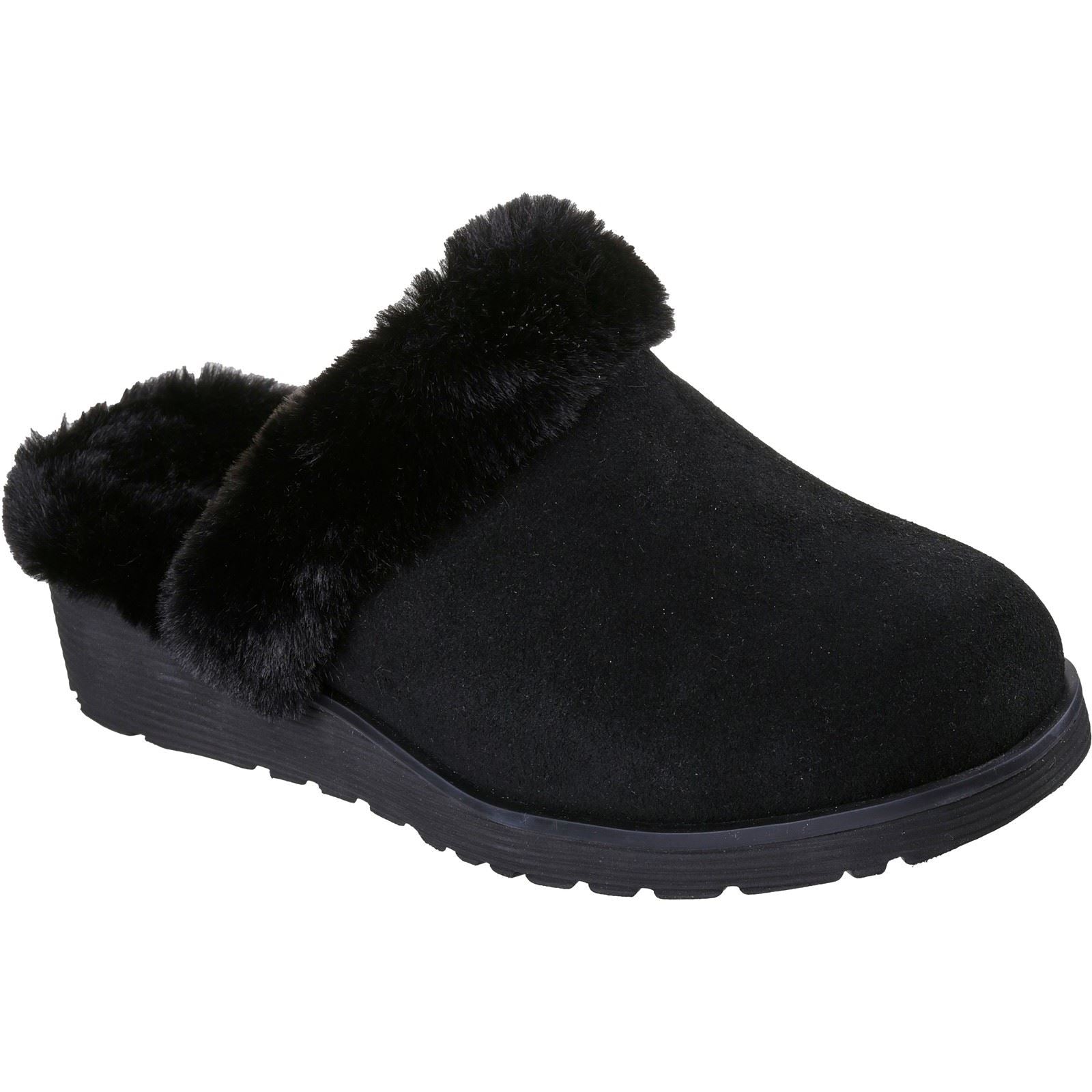 Skechers Keepsakes Wedge Time To Cruise Leather Women's Black Slippers