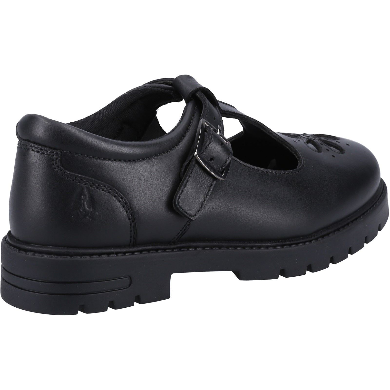 Hush Puppies Fiona Leather Youth Girl's Black Shoes