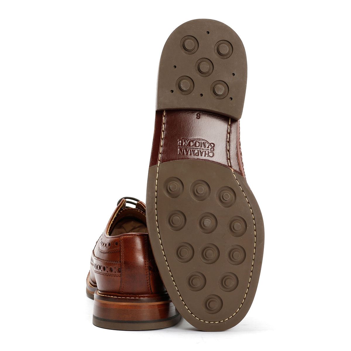 Chapman & Moore Longwing Brogue Country Leather Men's Berry Shoes