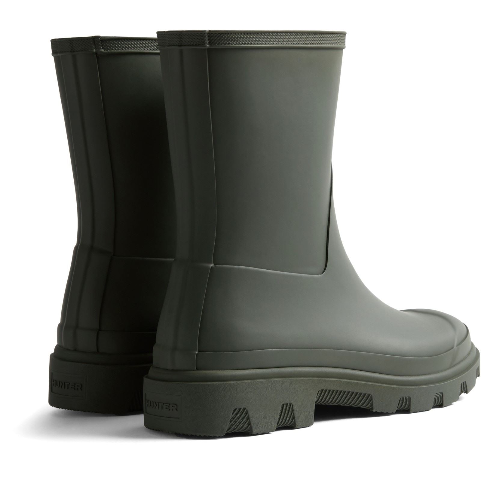Hunter Downpour Short Boot Rubber Women's Dark Olive Wellington Boots