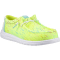 HEYDUDE Wally Party Mesh Synthetic Men's Lime Punch/White Moccasins Shoes