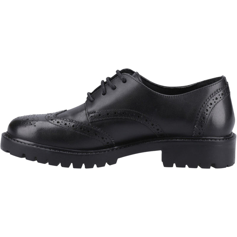 Hush Puppies Athena Leather Youth Girl's Black Brogues