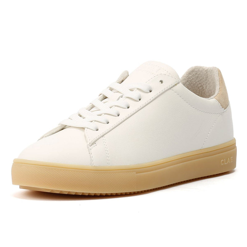 Clae Bradley Leather Men's White/Natural Gum Trainers
