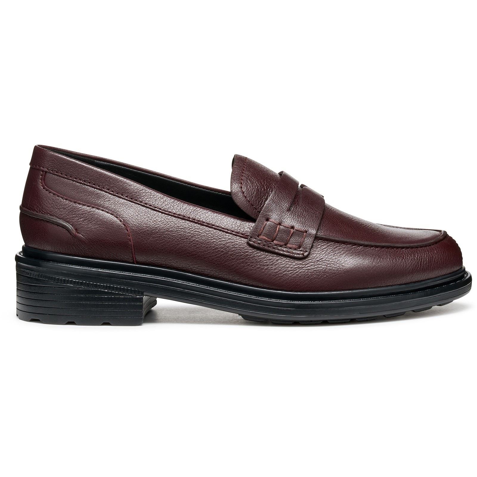 Geox D Walk Pleasure F Leather Women's Wine Moccasins Shoes