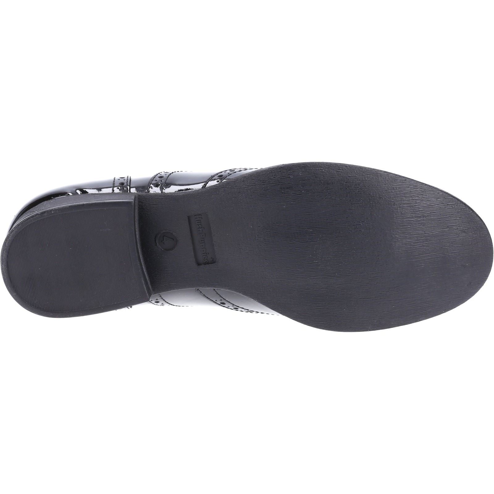 Hush Puppies Kada Junior Girls Black Patent Leather Brogues