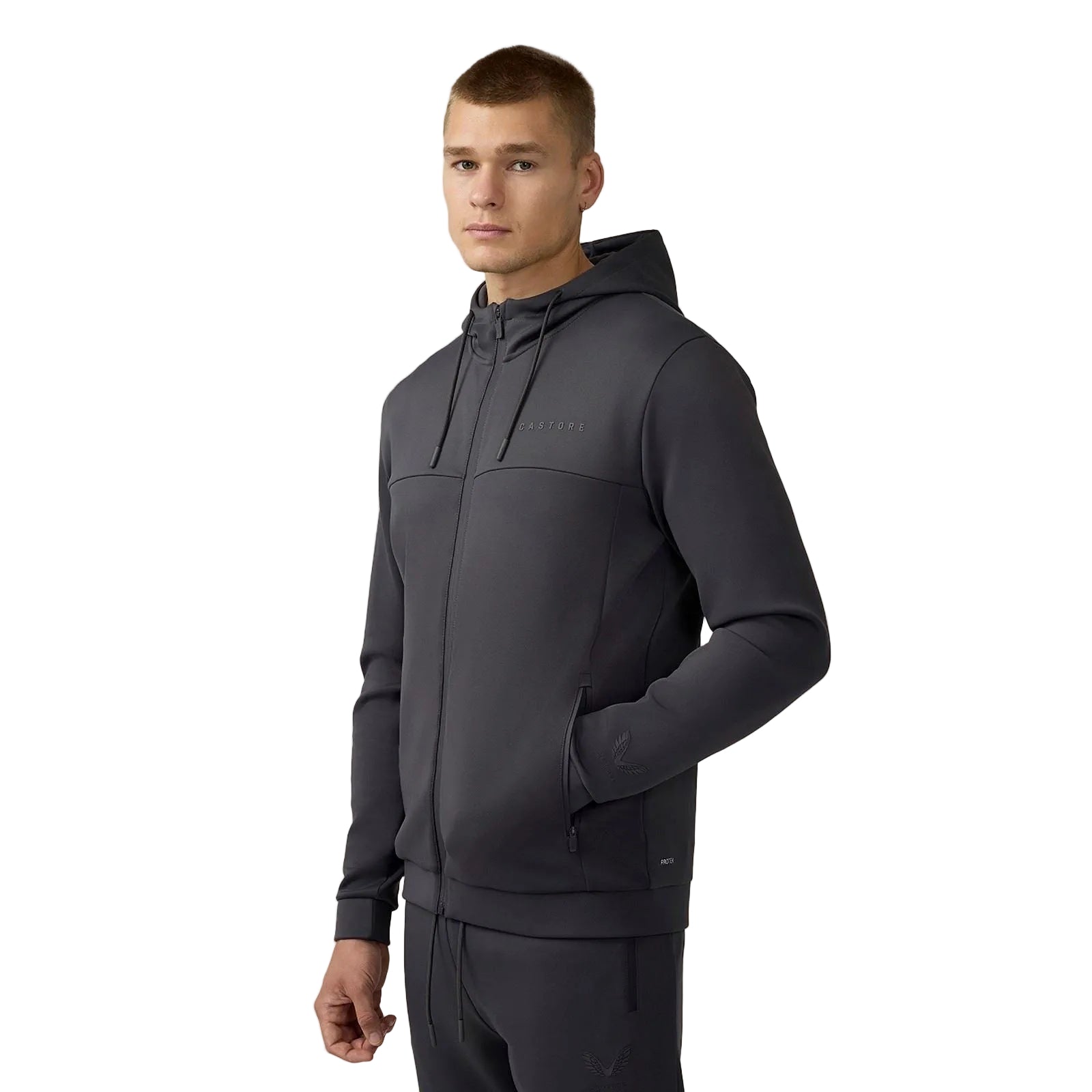 Castore Scuba Full Zip Through Hoody Polyester Men's Grey Hooded Sweatshirt