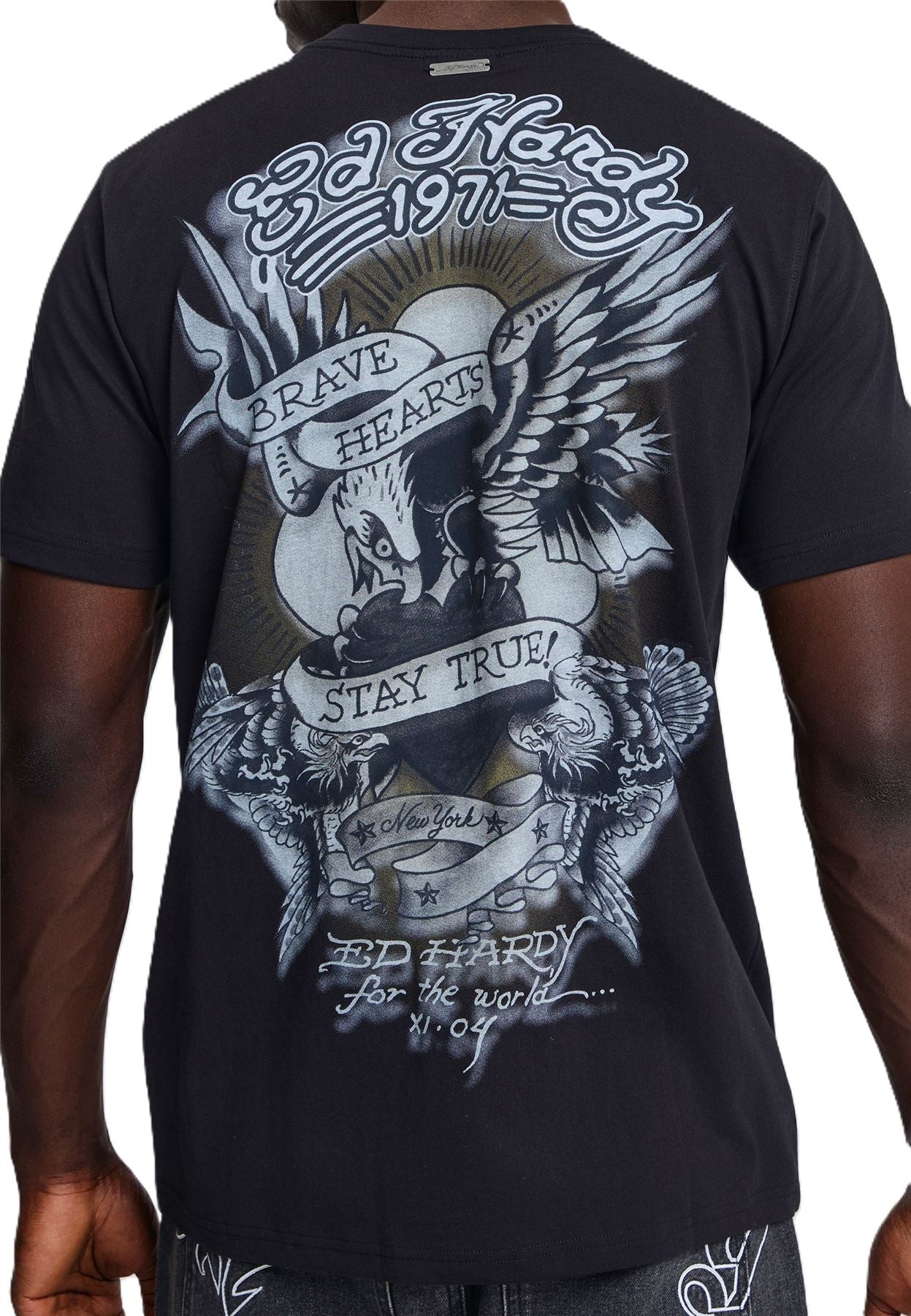 Ed Hardy Stay True Graphic Regular Men's Black T-Shirts