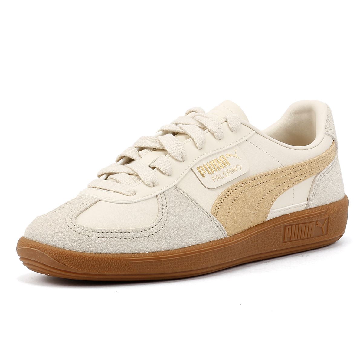 Puma Palermo Leather Snow/Desert Dust Trainers