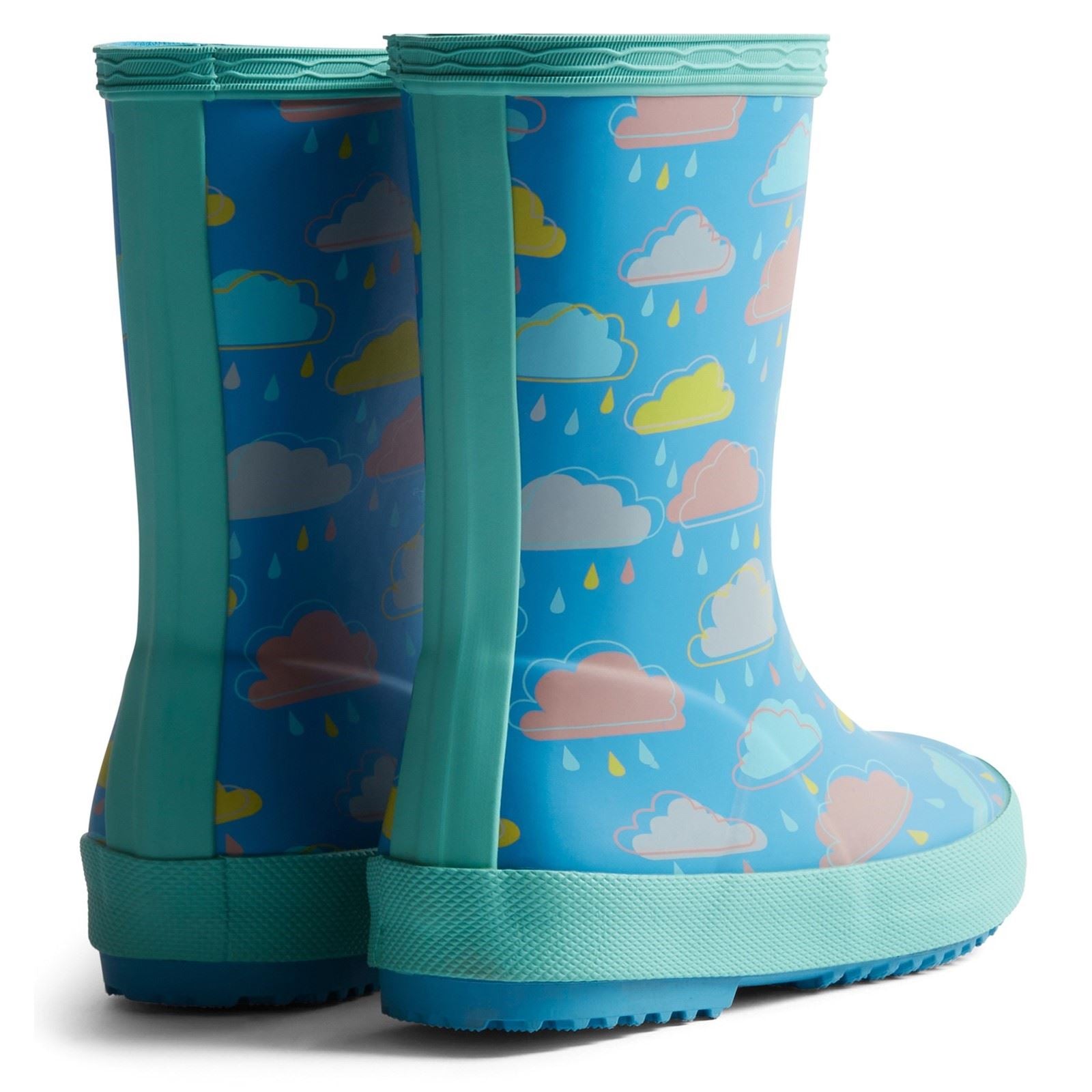 Hunter Kids Rain Cloud Boot Rubber Blue Rainclouds Wellington Boots