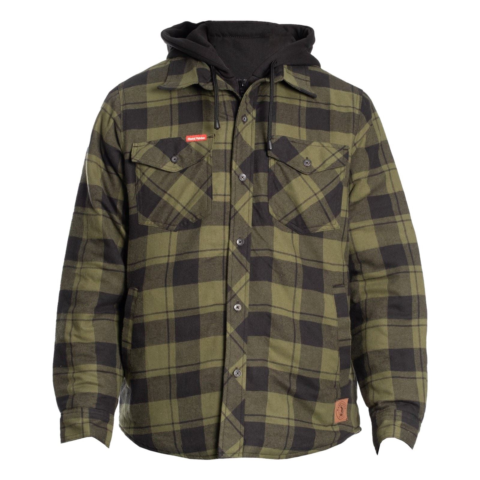 Hard Yakka Quilted Flannel Shacket Men's Green Shirt Jacket