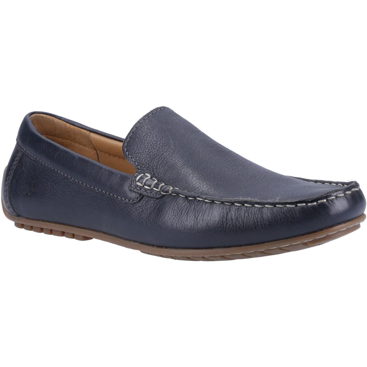 Hush Puppies Ralph Leather Men's Navy Boat Shoes