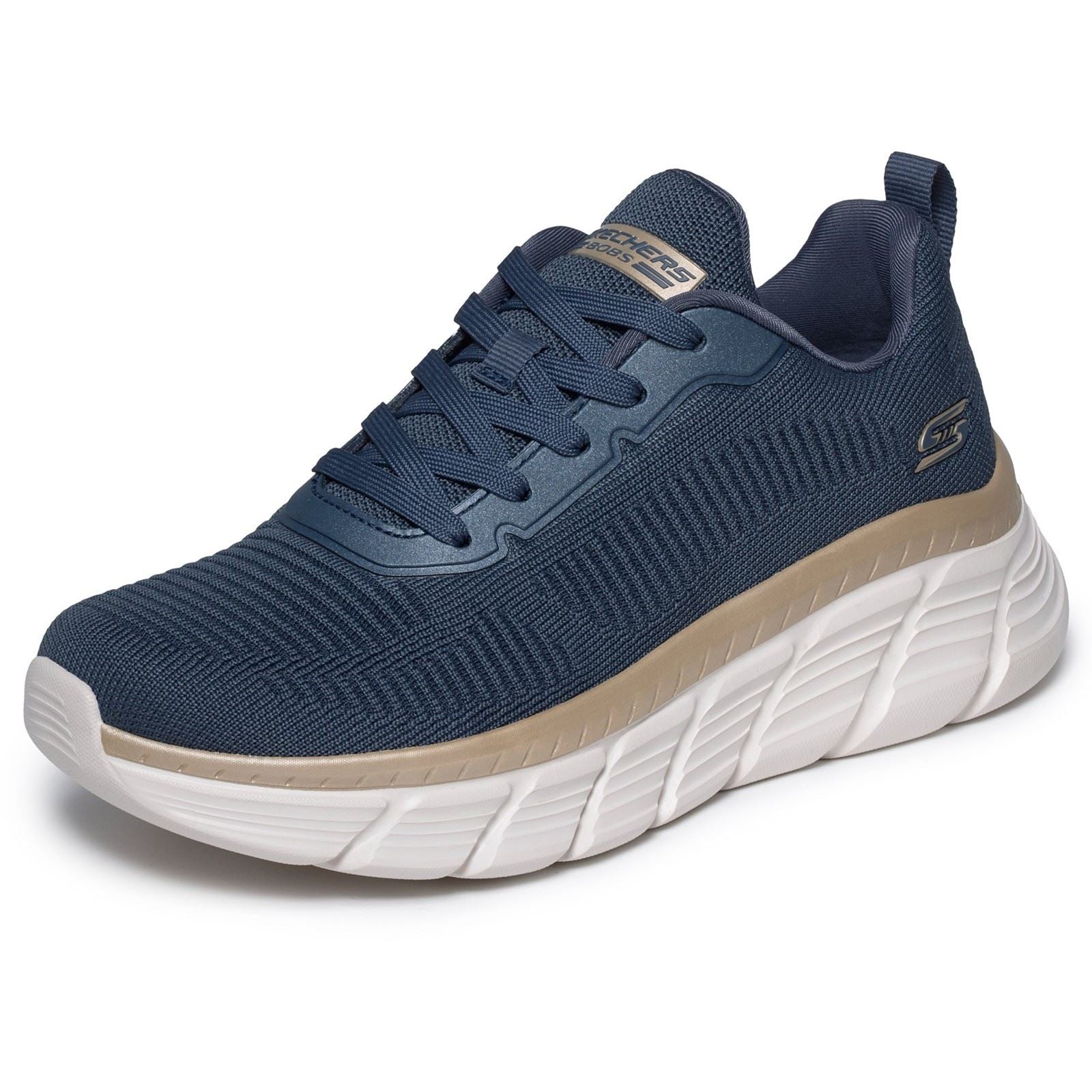 Skechers Bobs B Flex Hi Flying Textile Women's Navy/Gold Trainers