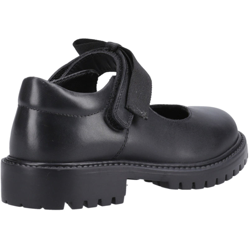 Hush Puppies Astrid Bow Leather Junior Black Shoes