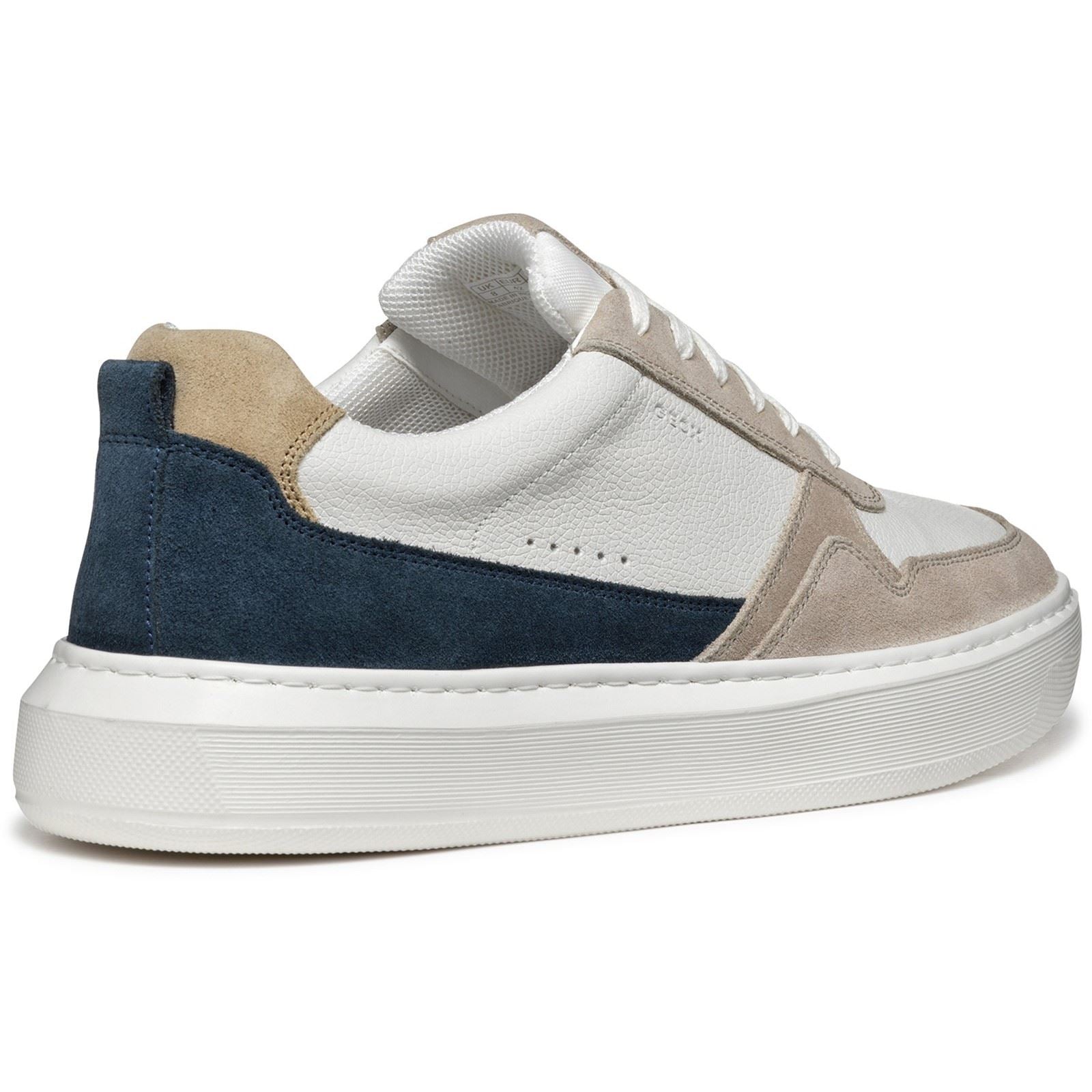 Geox U DEIVEN Leather/Suede Men's Sand/White Trainers