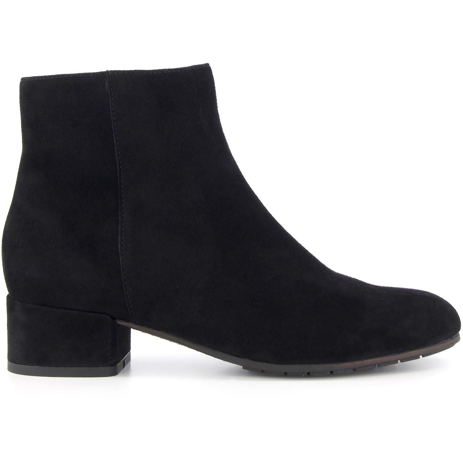 Dune Pippie Leather Women's Black Heeled Ankle Boots