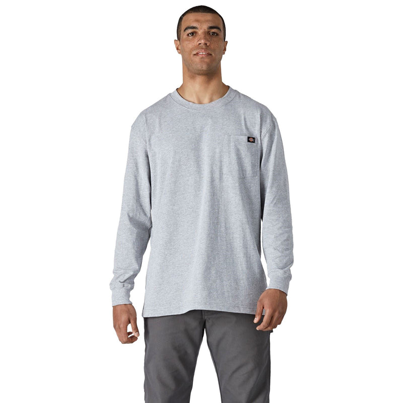 Dickies Pocket Long Sleeve Cotton Men's Grey T-Shirt