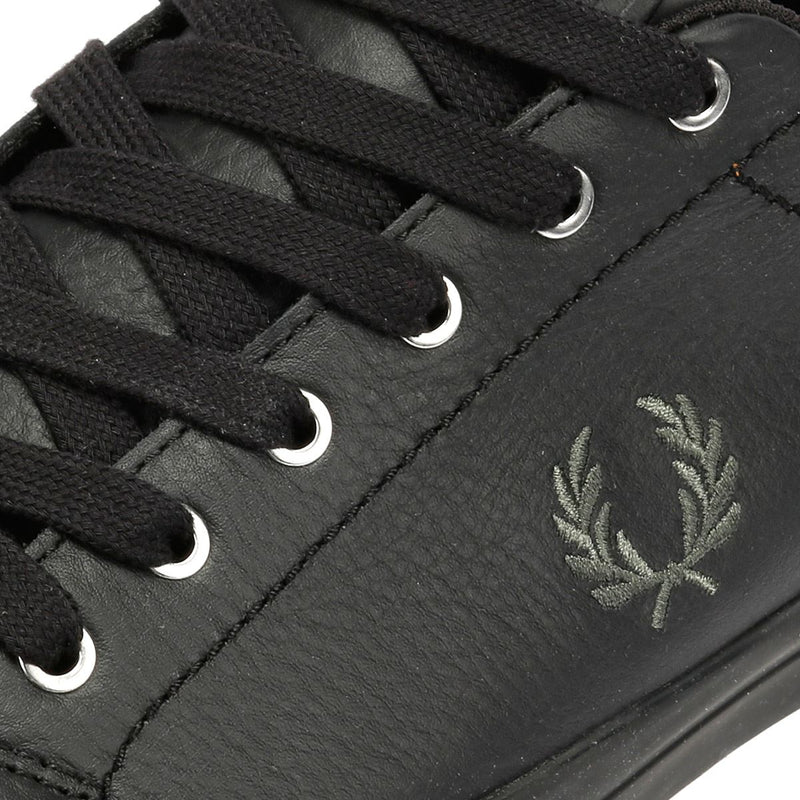 Fred Perry Baseline Leather Men's Black/Laurel Green Trainers