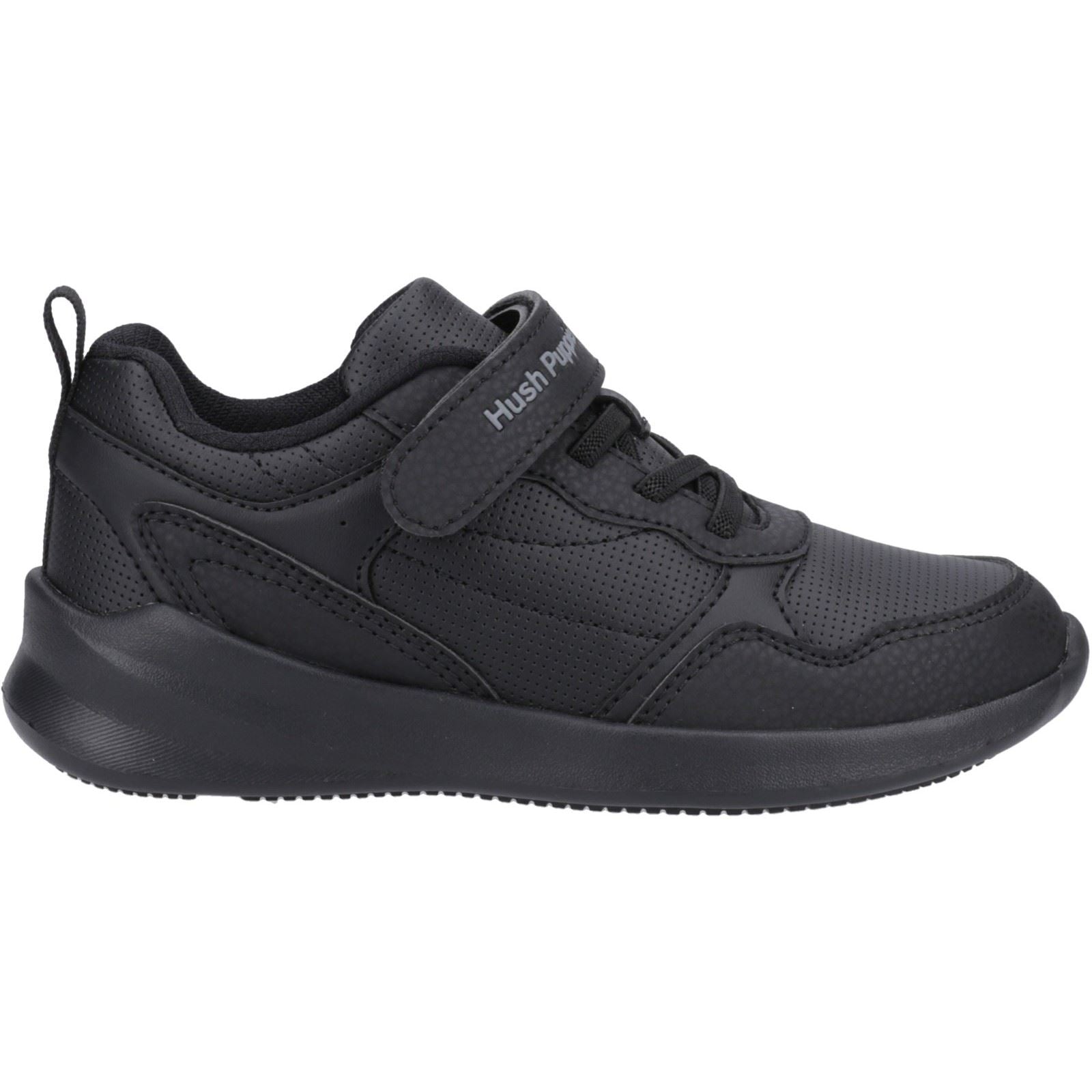 Hush Puppies Marling Bungee Lace Youth Black Shoes - UK 6