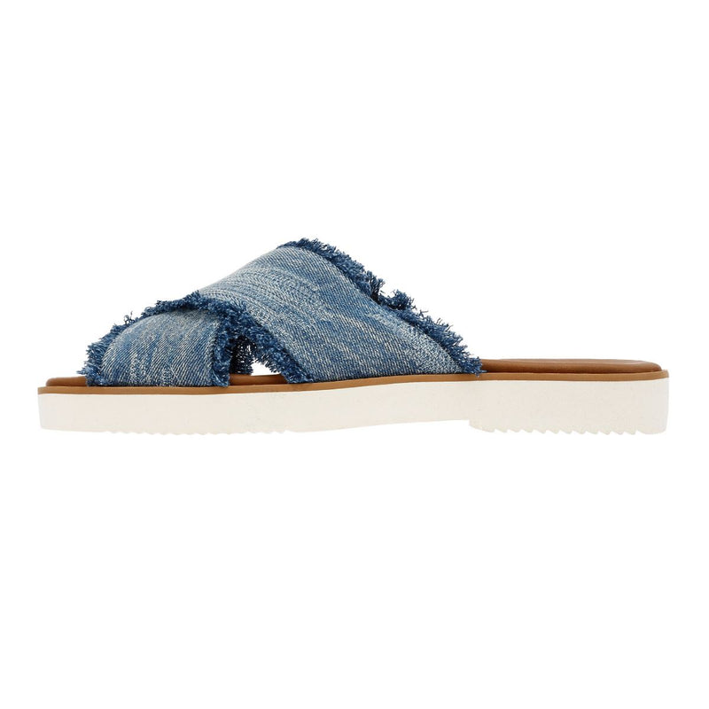 TOMS Mae Crossover Denim Women's Fray Dark Sky Sandals
