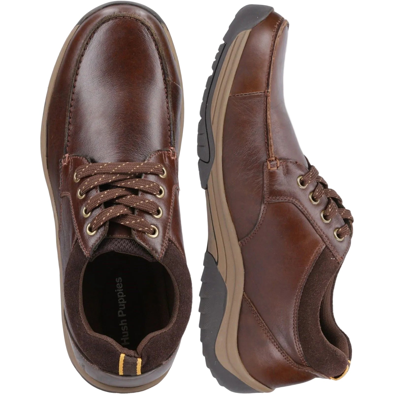 Hush Puppies Derek Leather Men's Coffee Lace-Up Shoes