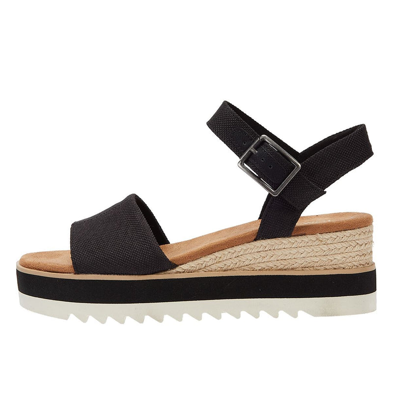 TOMS Diana Canvas Wedge Women's Black Sandals