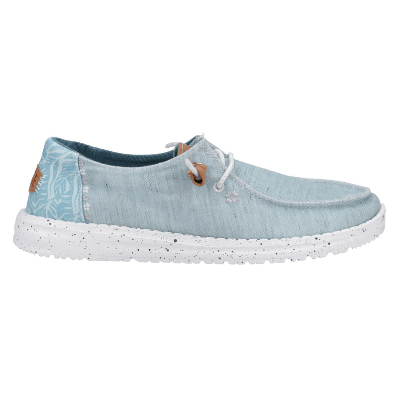 HEYDUDE Wendy Heathered Slub Tropical Linen/Lyocell/Cotton Women's Blue Loafers
