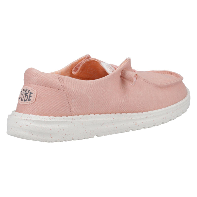HEYDUDE Wendy Canvas 100% Cotton Women's Pink Loafers