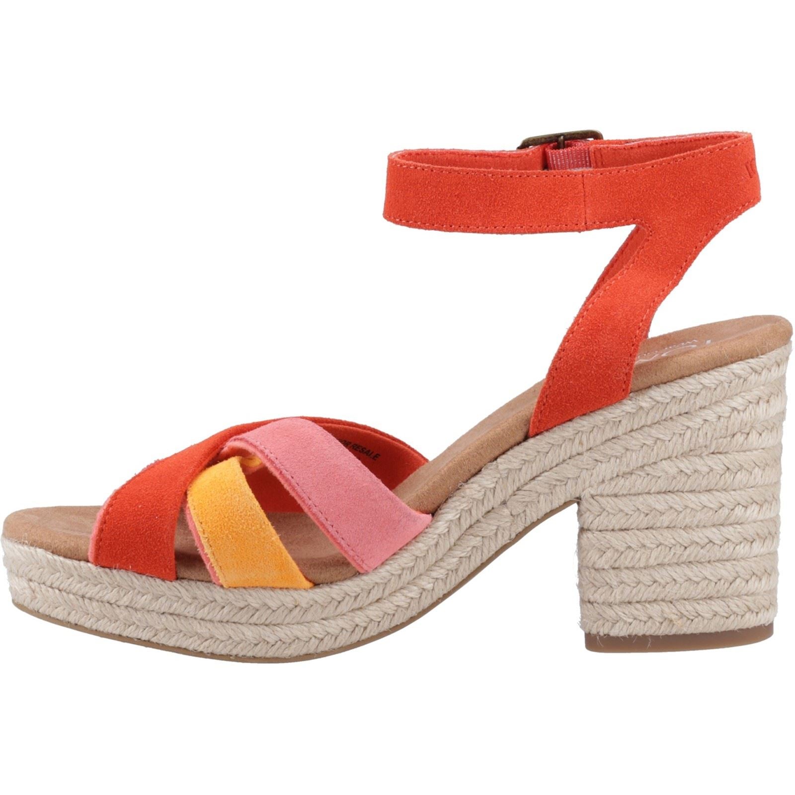 TOMS Majorca Strappy Leather Women's Flame Heels