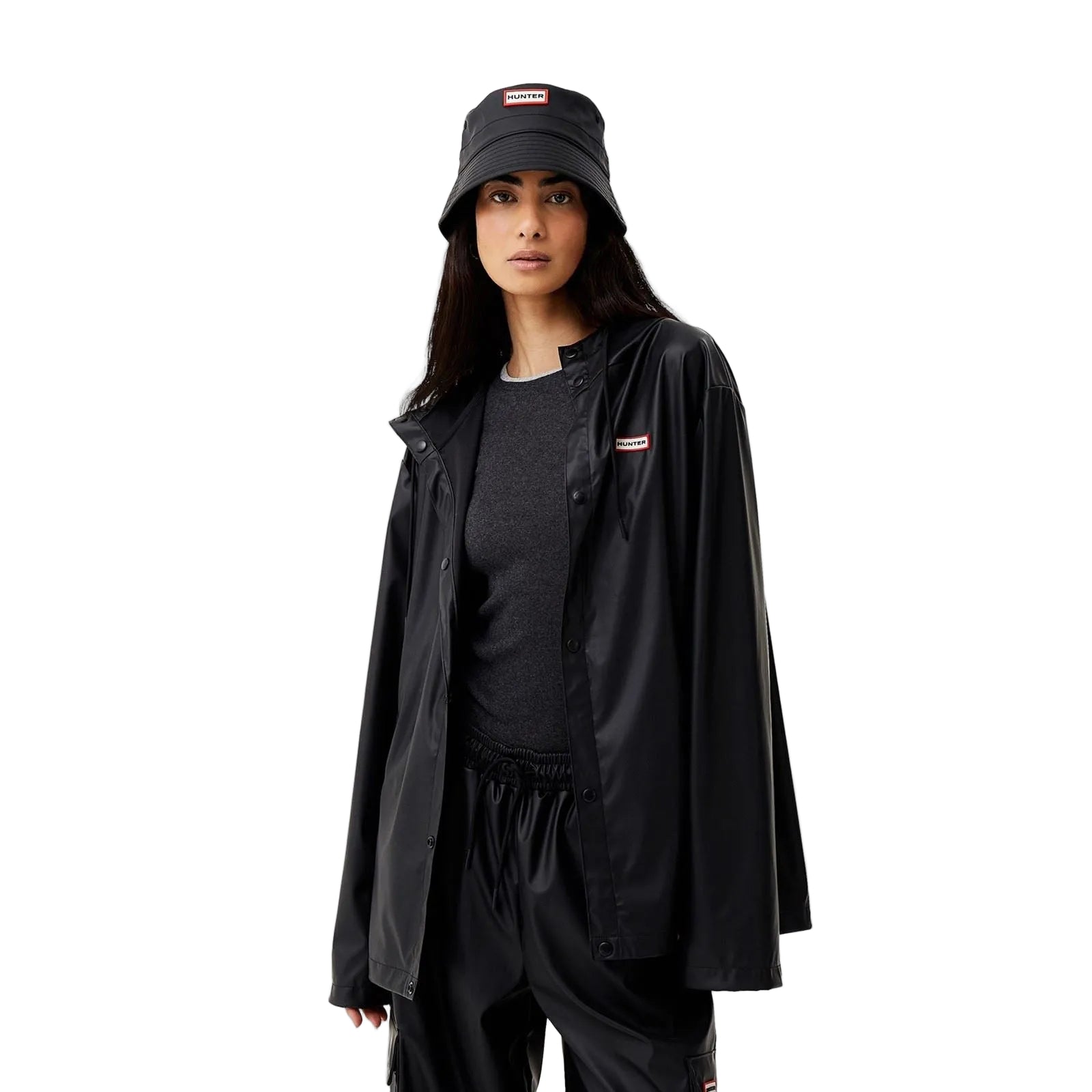 Hunter Izzy Hooded Black Jacket