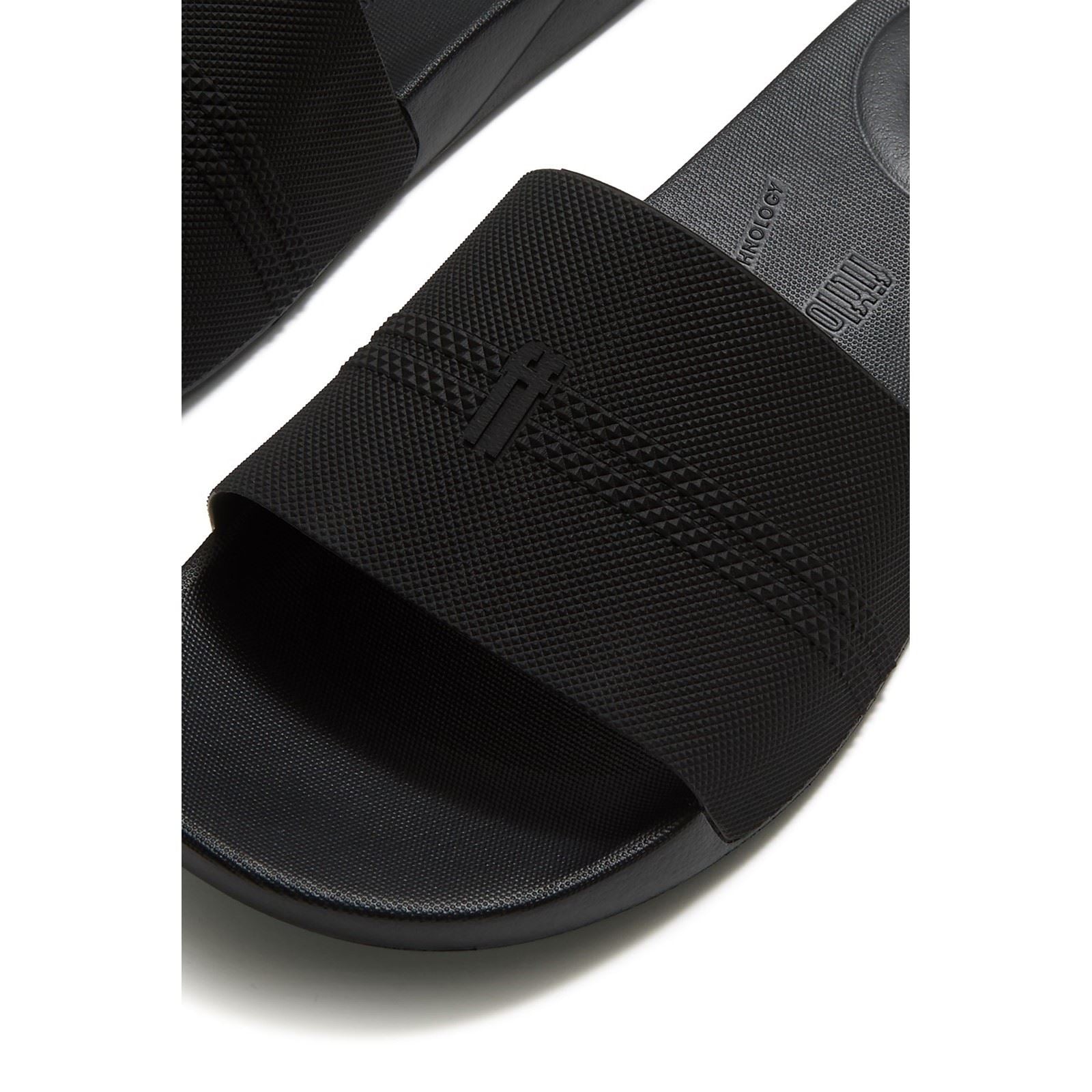 Fitflop iQushion Pool Slides Polyurethane Men's All Black Slides