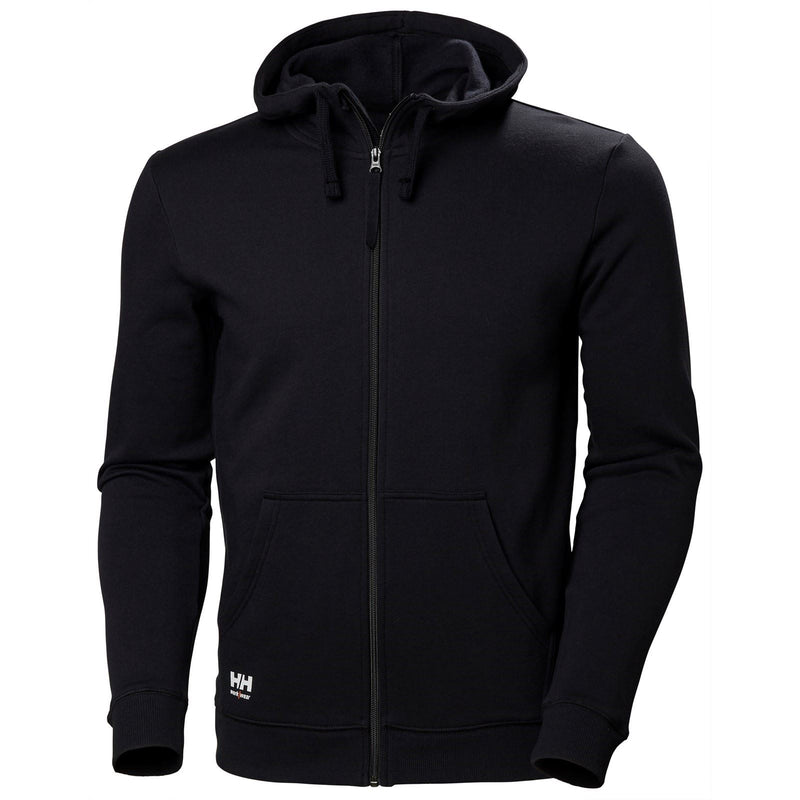 Helly Hansen Workwear Manchester Zip Cotton Men's Black Hooded Sweatshirt