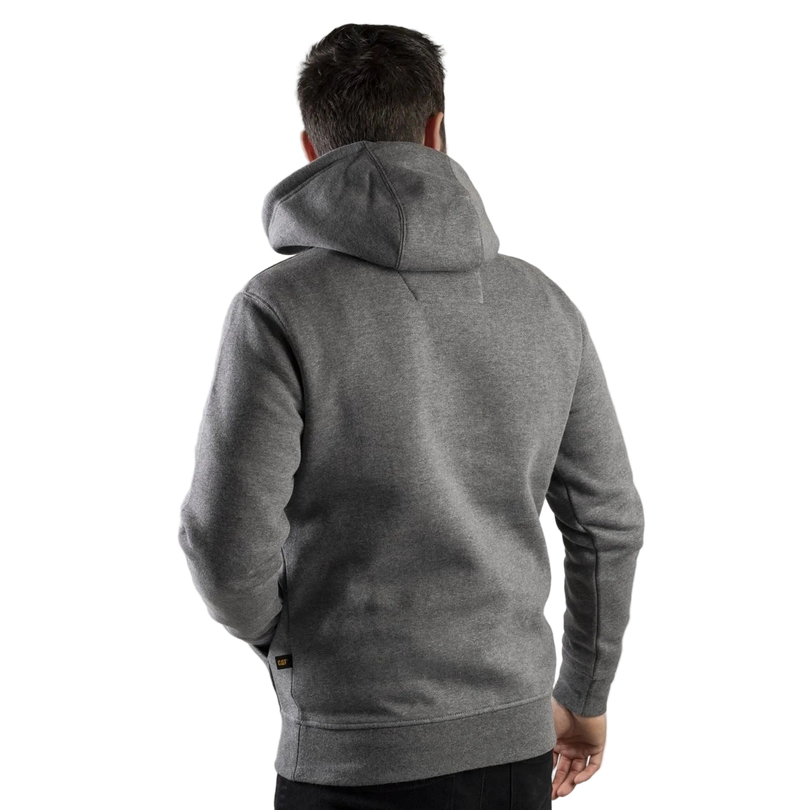 Caterpillar Trademark Cotton Men's Grey Hooded Sweatshirt