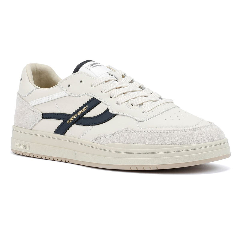 Pompeii Elan Leather Men's Ecru/Navy Trainers