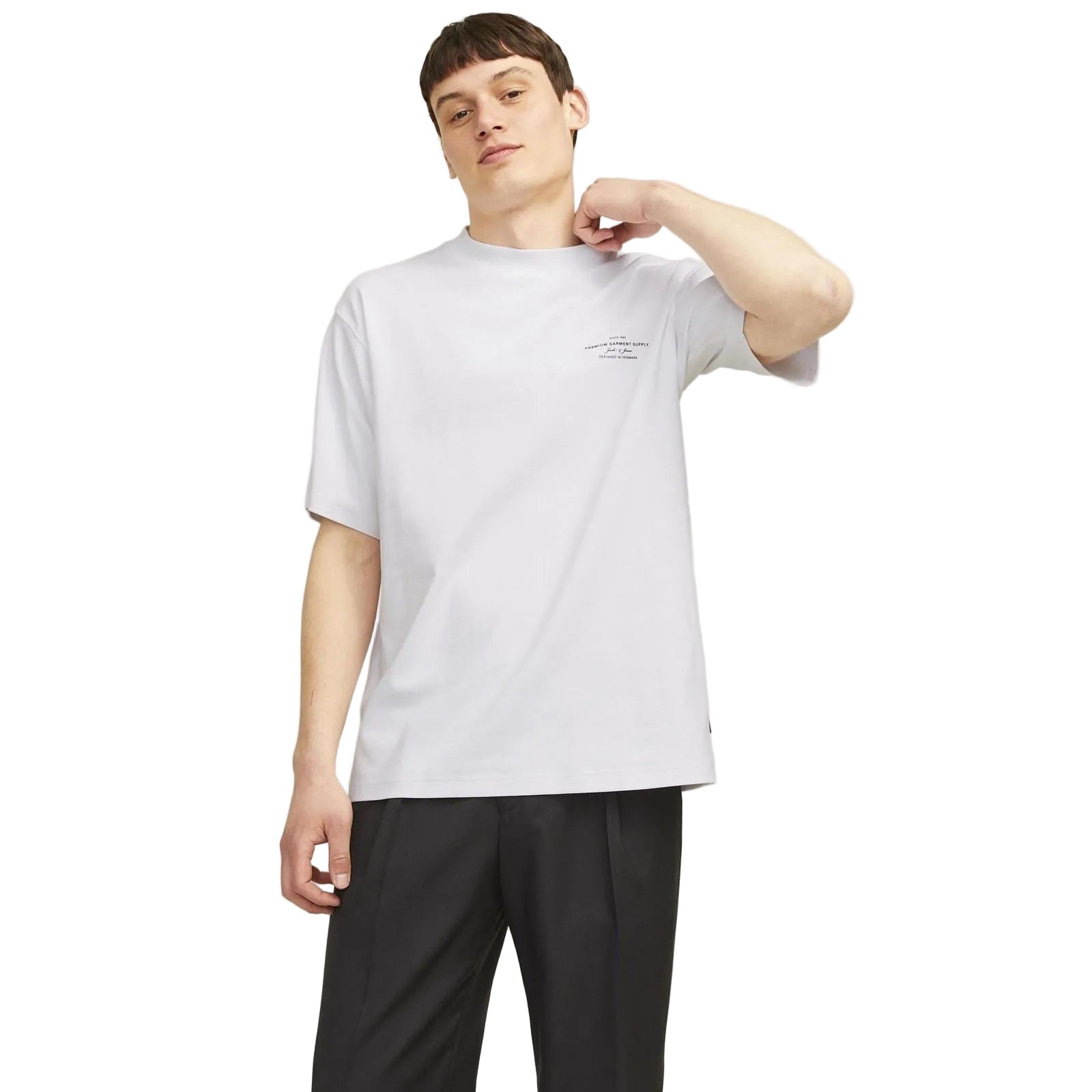 Jack & Jones Chad Branding Cotton Men's White T-Shirt