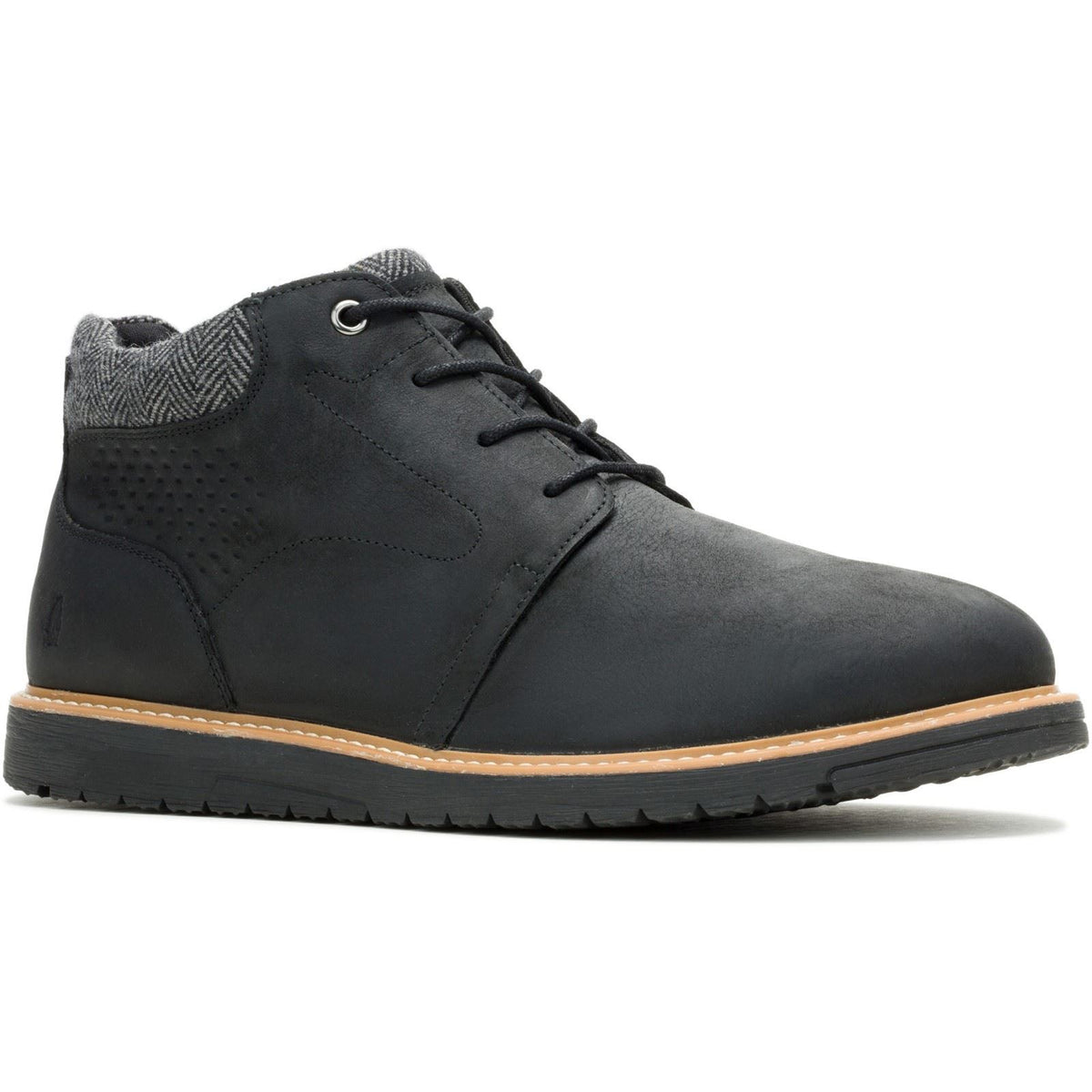 Hush Puppies Jenson Leather Men's Black Ankle Boots