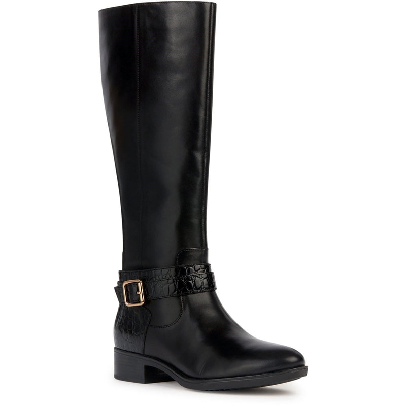 Geox D Felicity Leather Women's Black Boots