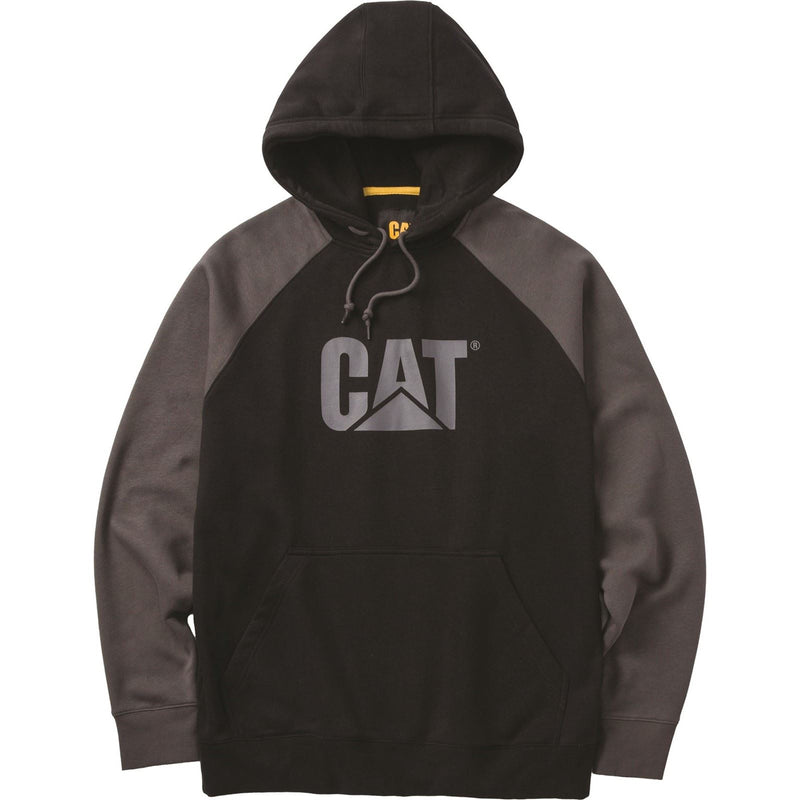 Caterpillar Raglan Cotton Men's Black Hooded Sweatshirt