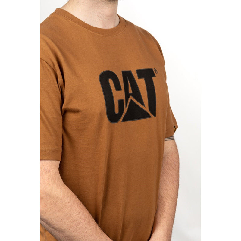 Caterpillar Trademark Logo Cotton Men's Bronze T-Shirt