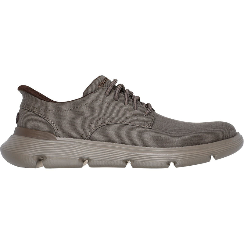 Skechers Garza Clive Cotton Men's Dark Taupe Lace-Up Shoes