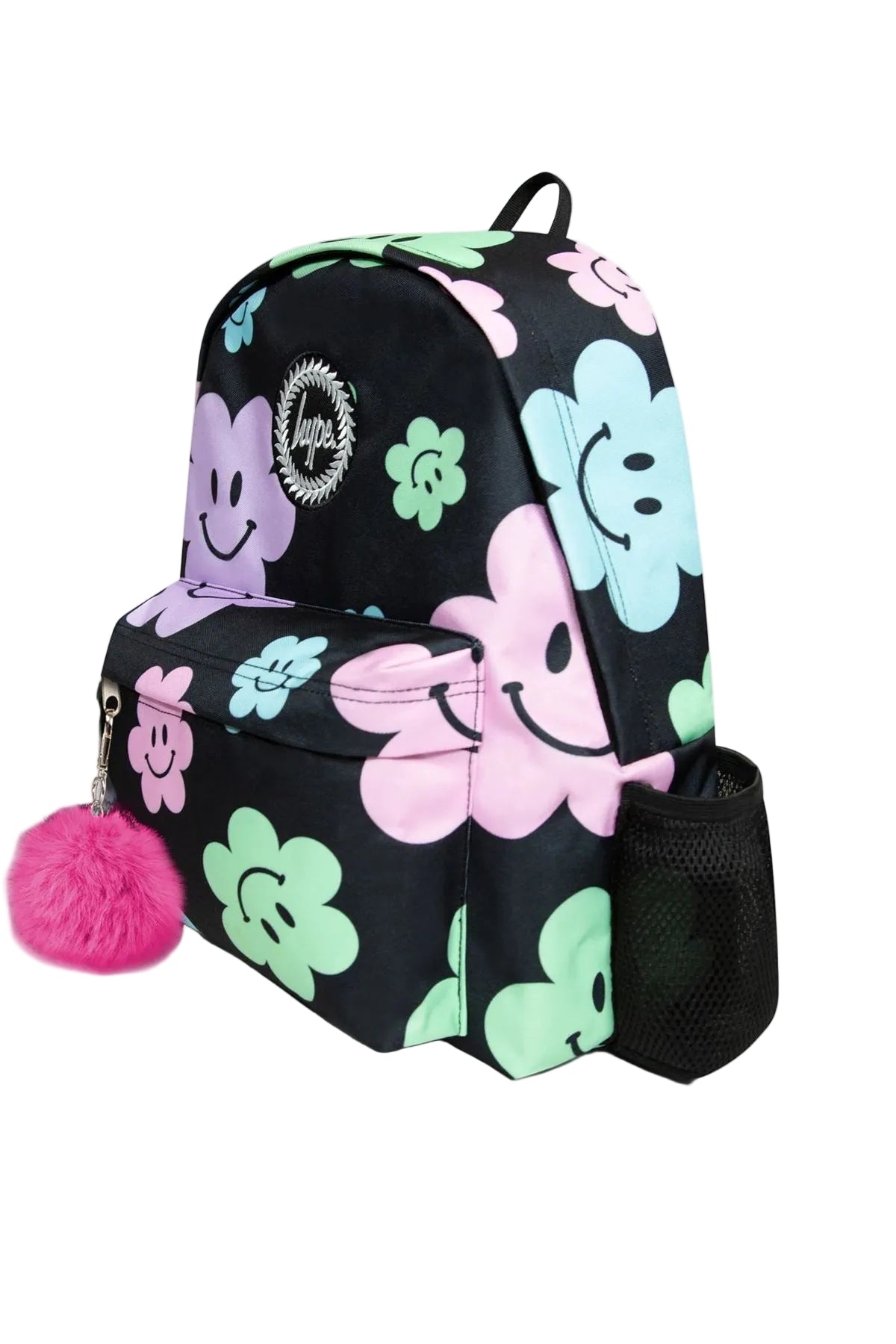 Hype Iconic Black Happy Flower Small Backpack