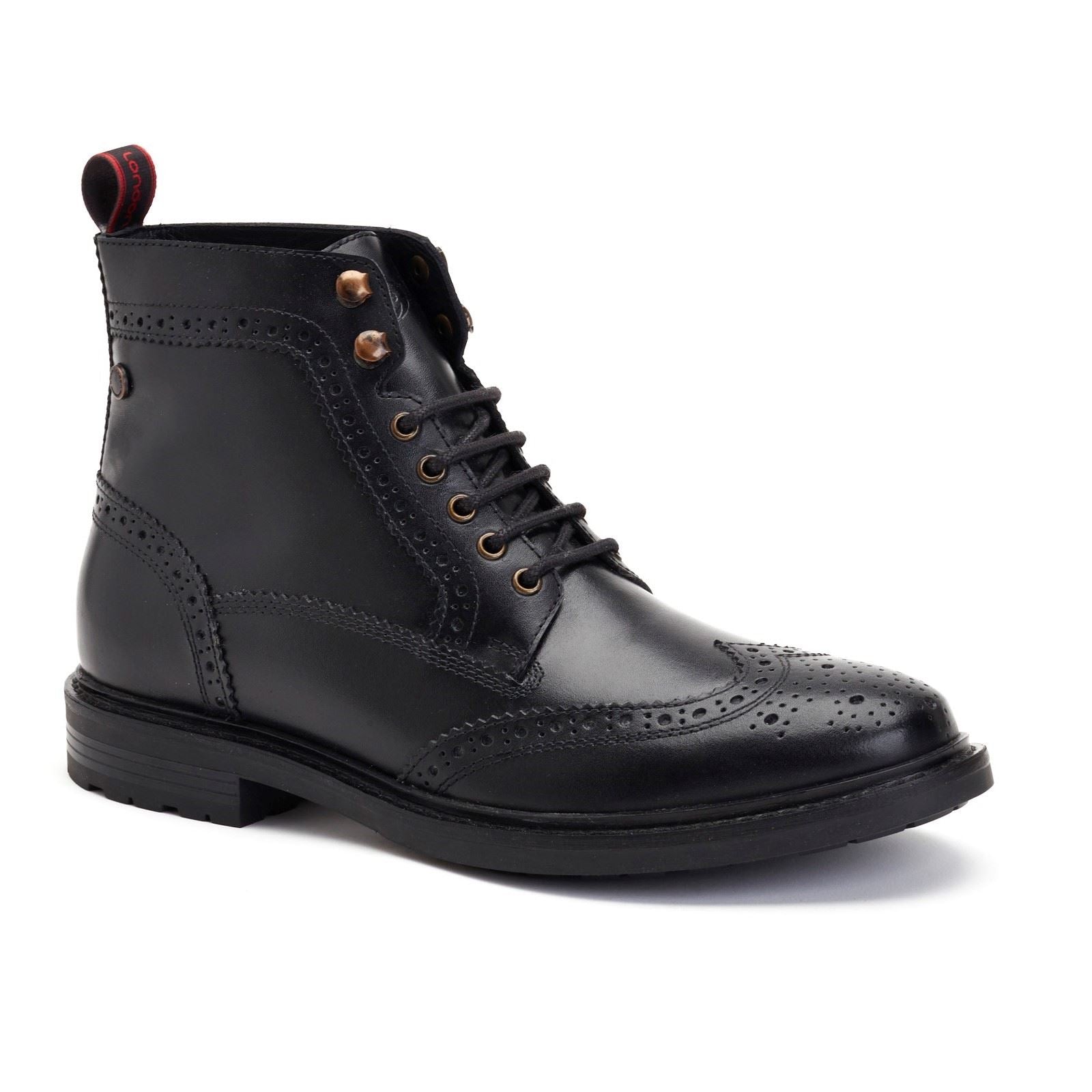Base London Dealer Leather Men's Black Ankle Boots