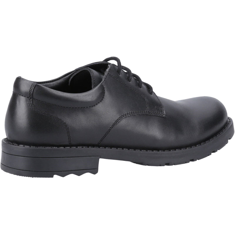 Hush Puppies Bruno Leather Junior Black Derby Shoes