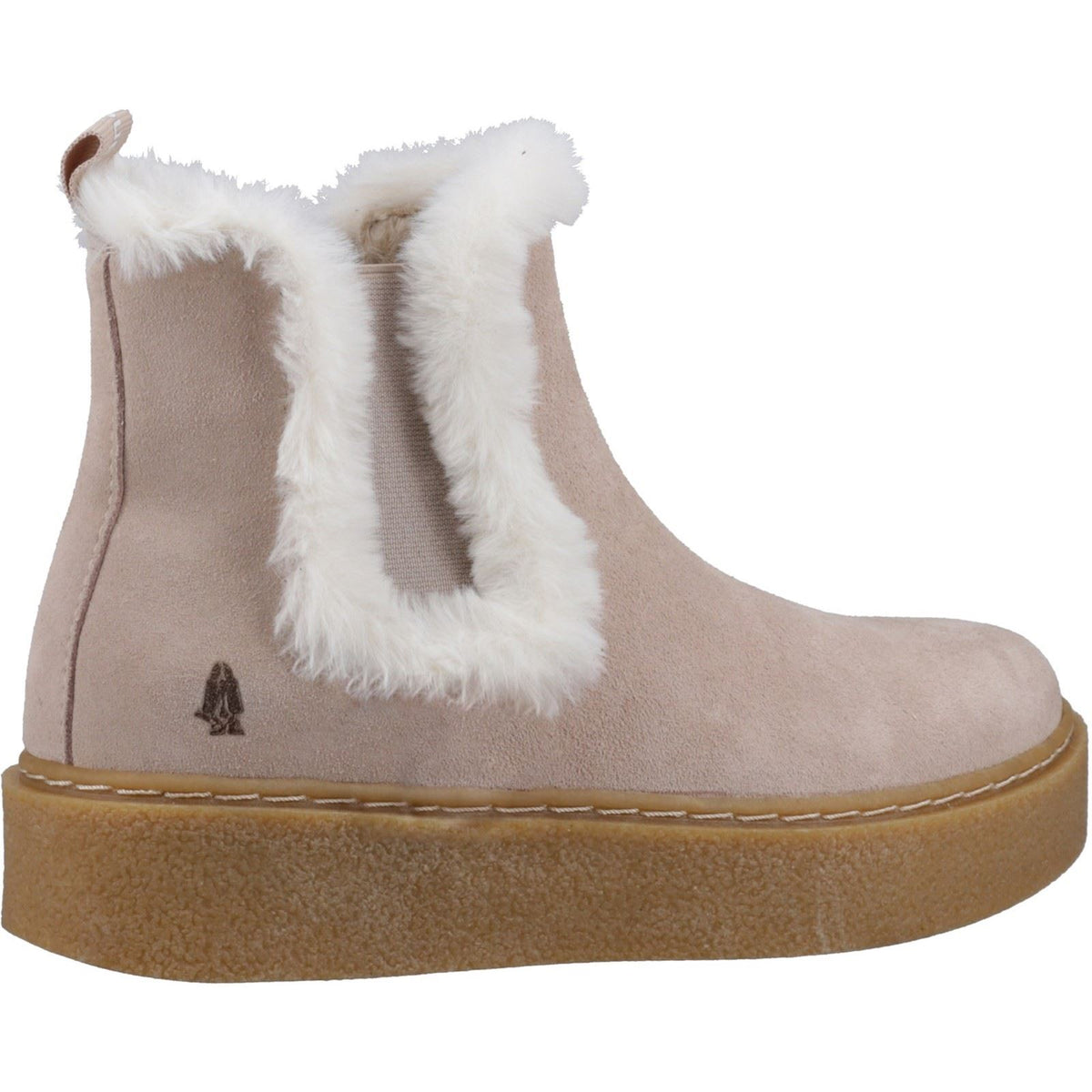 Hush Puppies Bella Suede Women's Nude Flat Chelsea Boots