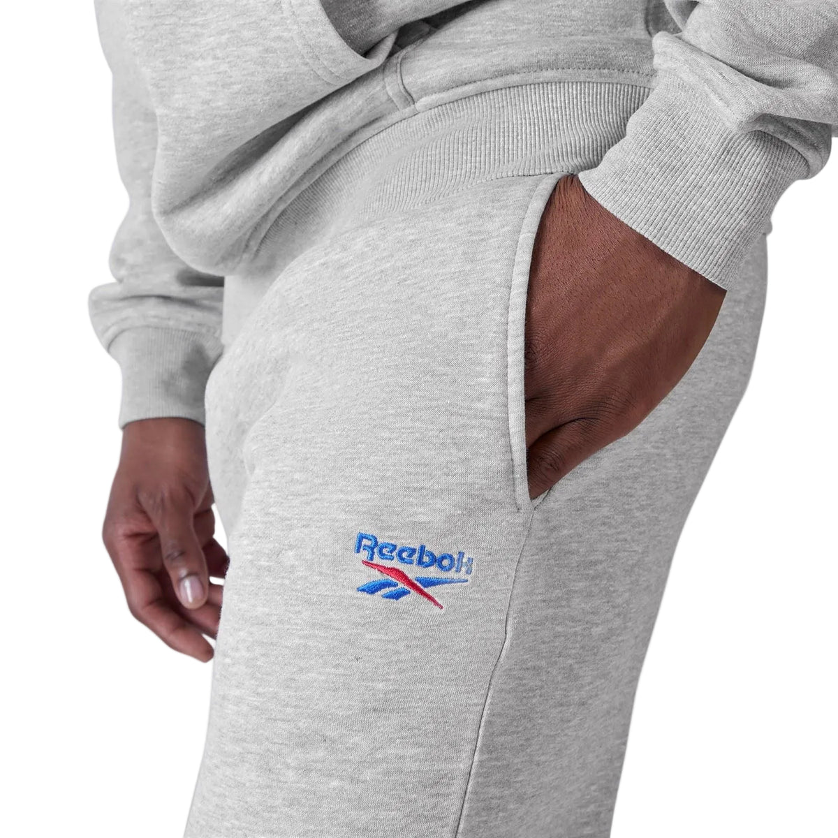 Reebok ID 2-Colour Logo Cuffed Cotton Men's Grey Joggers
