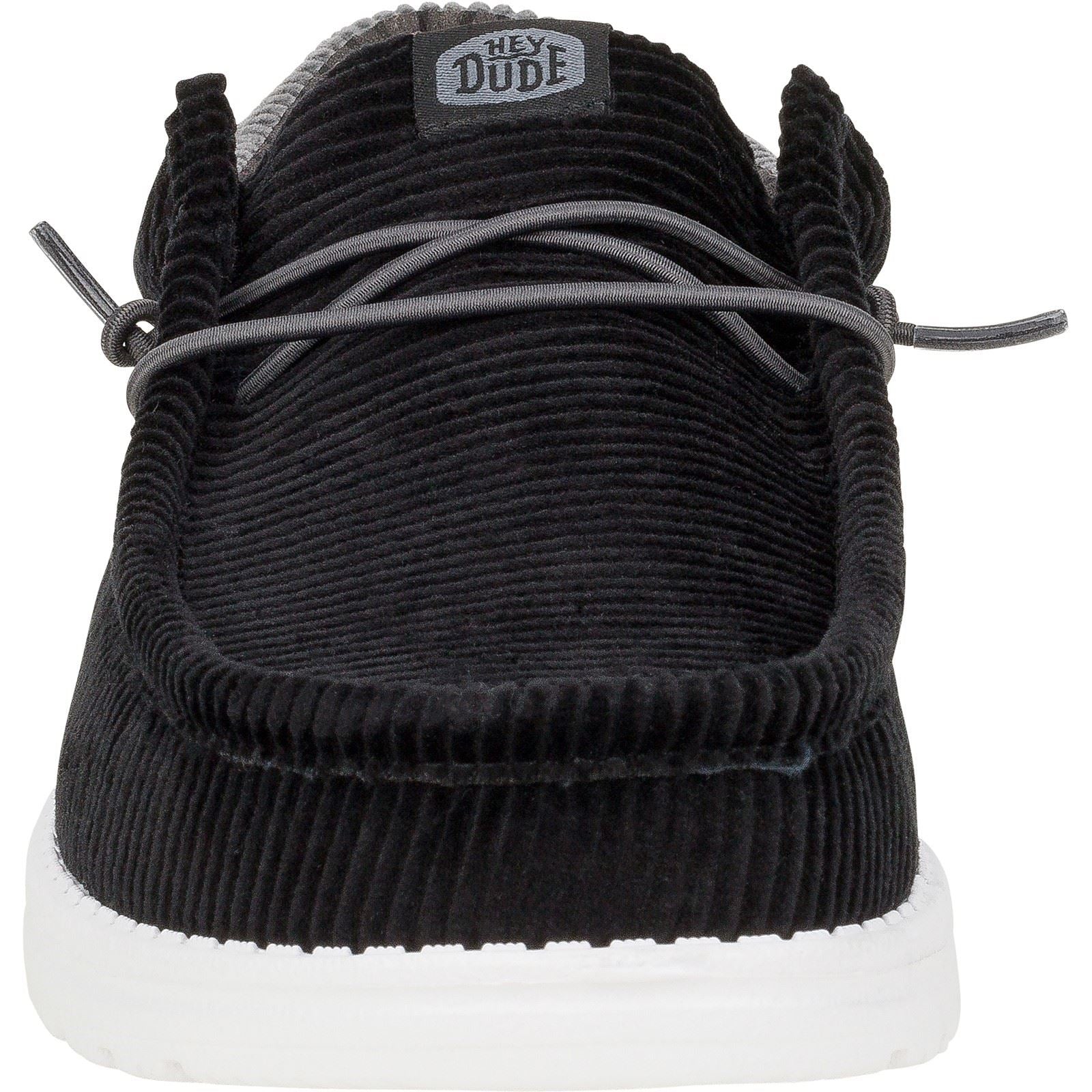 HEYDUDE Wally Funk Corduroy Textile Men's Black Shoes